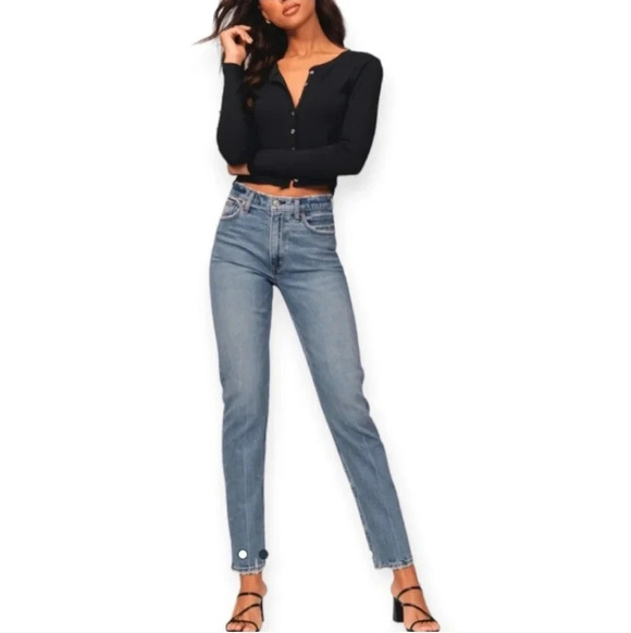 Abercrombie and Fitch The Mom High Rise Tapered Leg 90s 26" Ankle Jeans 2 or 26 - Picture 16 of 16